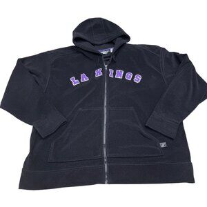 CCM LA Kings Hockey Authentic NHL Black Fleece Full Zip Hoodie Jacket Men's XL